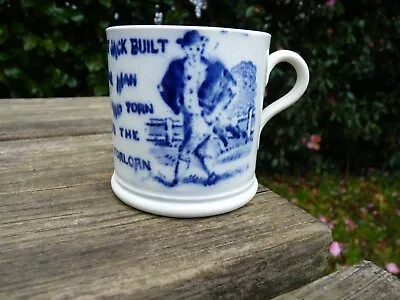 Buy Antique Pearlware Blue Transfer Nursery Rhyme Mug ..  The House That Jack Built  • 27£