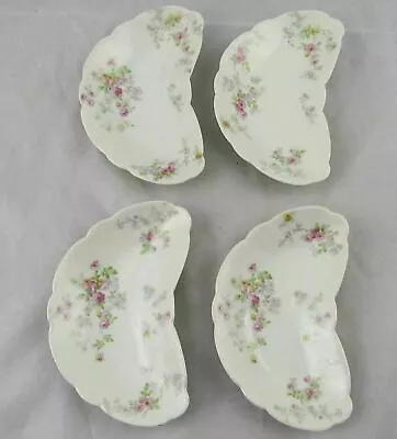 Buy 4 Charles Ahrenfeldt Limoges Pink Yellow Rose Crescent Plates Multiple Available • 56.89£