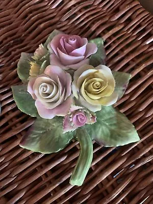 Buy Six Rose Royal Adderley Floral Bone China Posy On Green Leaves Vintage • 5£