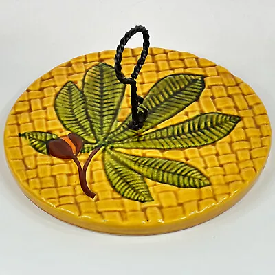 Buy Vintage French Mid Century Yellow Large Ceramic Biscuit & Cheese Serving Plater • 9£