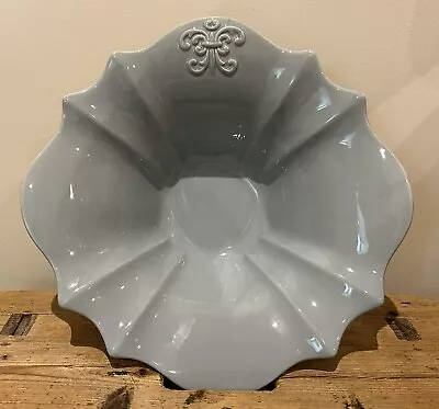 Buy Stunning Duck Egg Blue French Antheor Pottery Centerpiece Bowl 33cm Diameter • 30£