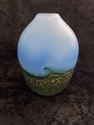 Buy Signed 1995 Norman Stuart Clarke  Seascape Art Glass Vase • 110£