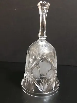 Buy Vintage Crystal Glass Bell Ornament Frosted Flower Design 17cm X8cm  • 6£