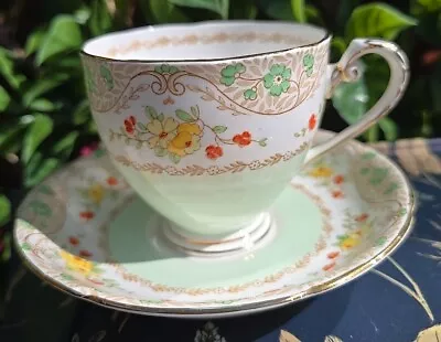 Buy Antique Art Deco ABJ Grafton China Tewkesbury Flowers Tea Cup Saucer  • 6£
