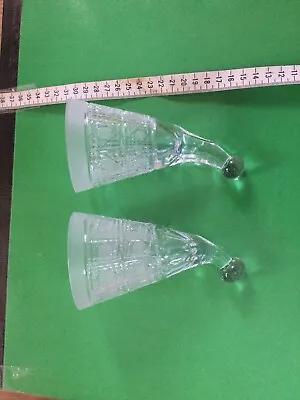 Buy Pair Of Pressed Or Cut Glass Cornucopia Vases • 18.50£