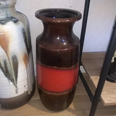 Buy West German Pottery Floor Vase Bay Keramik Red Brown Mid Century Vintage Large • 59.99£
