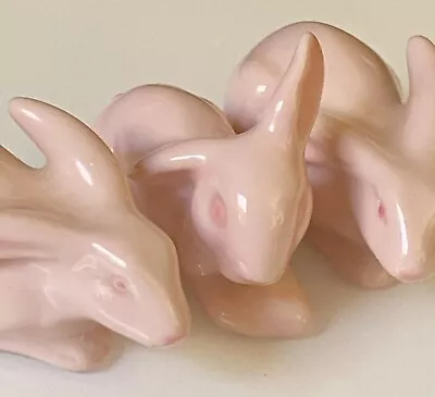 Buy 3 Vintage Goebel Hummel Pink Miniature Bunny Rabbits TMK-2 Full Bee Germany TMK2 • 14.20£