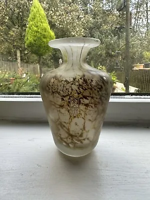 Buy A Beautiful Maltese Mdina Art Glass Frosted Spatter Posy Vase Signed. VGC. • 25£