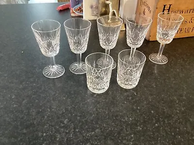 Buy Set Of Five Waterford Crystal Wine Glasses In Lismore And Two Tumblers In Lismo. • 150£