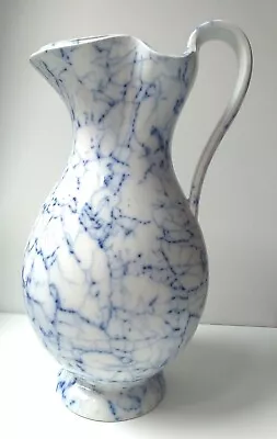 Buy 1 Very Old Davenport Blue & White Marble Pattern Pitcher / Jug  • 30£