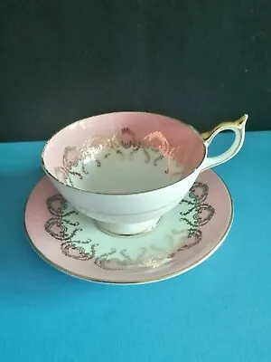 Buy Aynsley Bone China - Cup & Saucer - Pink With Gold Detail • 8.57£