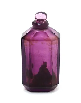 Buy Antique 19th Century Small Apothecary Amethyst Glass Bottle • 75£