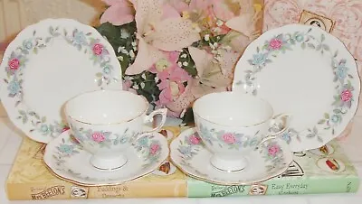 Buy 🌸ROYAL STANDARD BONE CHINA TEA SET TRIOs Tea For 2  🌸 Pink  Blue BEAUTIFUL • 12.99£