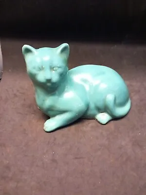 Buy Royal Barum Ware Glazed Green Ceramic Cat Ornament  • 9.99£
