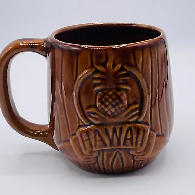 Buy VTG Tiki Coffee Mug Hawaii Name Pek Betty Pineapple Cup Brown Pottery Ceramics • 18.45£