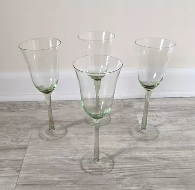 Buy Vintage Lot Of 4 Green Depression Glass Aperitif Cordial Champagne Glasses 8  • 19.27£