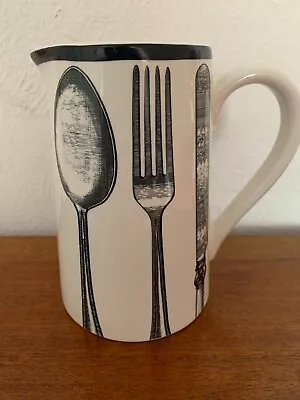 Buy 1980s Arthur Wood Bon Appetit Design Jug Black & White Cutlery Transfer Design • 12.99£