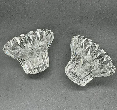 Buy Pair Of 2 Candle Holders Crystal Cut Glass Fits Tealight Taper & Votive Candles • 14.13£