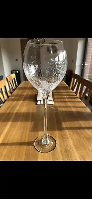 Buy Wine Glass Shaped Crackled Glass Vase • 16£