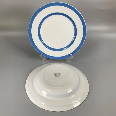Buy Vintage T G Green Blue White Cornishware 9  Breakfast Plate & Soup Bowl Green BS • 24.99£