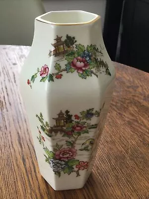 Buy Crown Staffordshire PAGODA Small Vase Fine Bone China England Hexagon Shape Rare • 15£