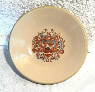 Buy Vintage PURBECK POTTERY Commemorative Pin Dish~ Marriage Of Charles & Diana 1981 • 5.95£