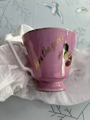 Buy Vintage Pink Lustre Ware Cup And Saucers With Individual Messages In Gold • 10£