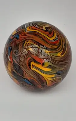Buy Heron Glass Rare Orange Paperweight Globe - With Gift Box - Hand Crafted In UK • 30£