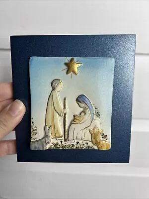 Buy EMAUX STONEWARE  Pottery NATIVITY WALL DECOR Tile • 19.25£