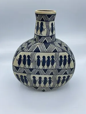 Buy Sauri Warli Tribal Folk Art Pottery Vase • 59.55£