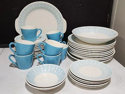Buy 37 PIECES- MCM Royal Ironstone CHANTILLY BLUE Dish Set Serving Pieces Plates USA • 135.25£