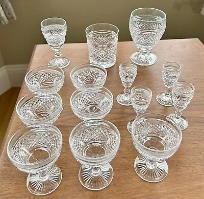Buy Vintage Cut Glass Set (x14) Sherry / Whisky Glass Tumbler Set • 99.99£