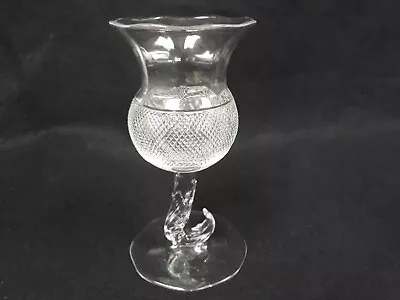 Buy RARE Antique Edinburgh Crystal Thistle Branch Stem Wine Glass Made In Scotland • 185.28£