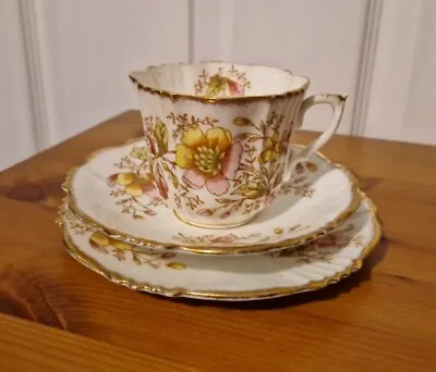 Buy Antique Frilled Edge Bone China Trio Cup Saucer Unmarked Floral Design • 14£