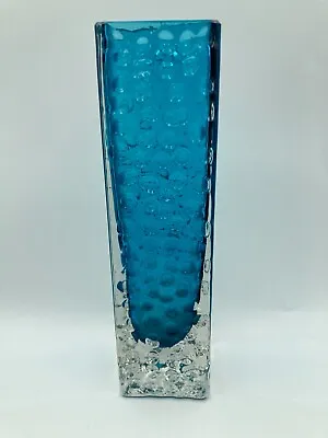 Buy Whitefriars Kingfisher Blue Nailhead Vase No. 9683 Geoffrey Baxter C1968 • 48£