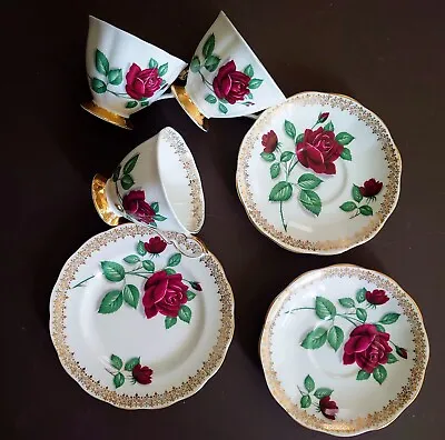 Buy Red Velvet Royal Standard Bone China Cups Sources Plate • 6.99£