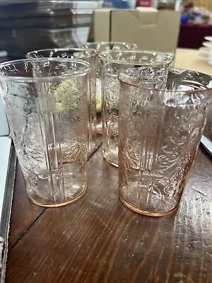Buy DEPRESSION GLASS LOT OF 5 Pink American Sweetheart 4 1/4  Tumblers • 203.17£