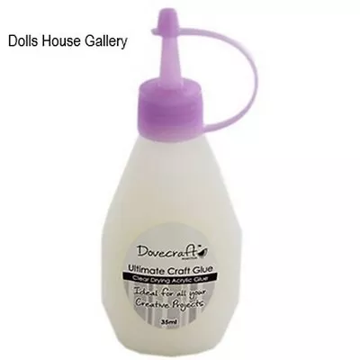 Buy Dovecraft Ultimate Craft Glue 35ml, Drys Clear Ideal For Miniatures, Dolls House • 1.49£