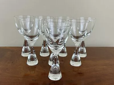 Buy VINTAGE Set Of 8 HOLMGAARD Cut Glass Crystal Wine Glasses 16.5cm/ 6 1/2  Tall • 120£