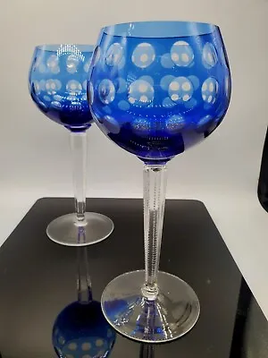 Buy Czech Republic Bohemian Balloon Crystal Zippered Stem Wine Glasses New  • 46.47£