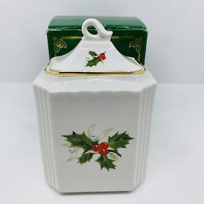 Buy Rare Royal Grafton Fine Bone China Noel Pattern Tea Caddy Jar With Lid Boxed VGC • 49.99£