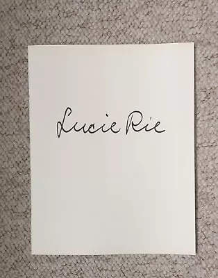 Buy Lucie Rie Galerie Besson Studio Catalogue • 13.99£