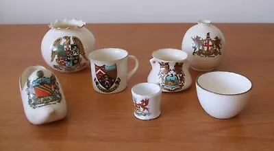 Buy Collection Of 7 Crested Ware China Ornaments - Various Makes And Crests • 1.50£
