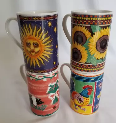 Buy Dunoon Stoneware Pottery Mugs X 4 Mix Collection VGC Farmyard Sunflowers Cosmos • 6.95£