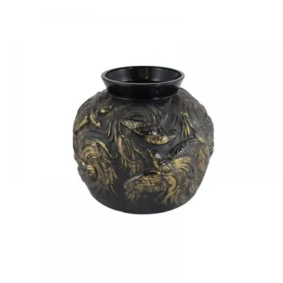 Buy Rare Art Deco Sabino Black And Gold Glass Vase • 2,891.28£