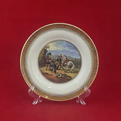 Buy Victorian Pratt Ware Gold/Brown Rim Vintage Plate Riding Time (Restored) - 6746 • 18£