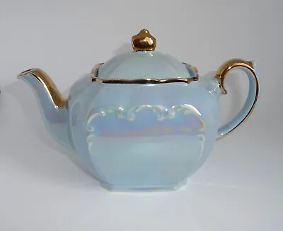 Buy Vintage Sadler Tea For One Gilded Blue Lustre Small Size Cube Teapot • 20£