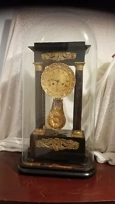 Buy 19th Century French Empire Portico Mantel Clock In Original Glass Dome • 482.57£