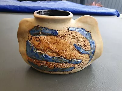 Buy Malays Tenmoku Pottery Vase Brush Holder Malaysia Pottery Vase Tenmoku Fish Vase • 9.99£