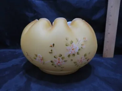 Buy Vintage Fenton Satin Rose Bowl Signed Butterscotch Hand Painted 4  Tall • 28.76£